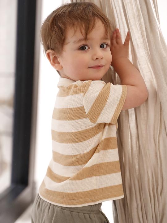 Produktbild Vertbaudet Bio-Kollektion: Gestreiftes Baby Shirt aus Waffelpikee (80)