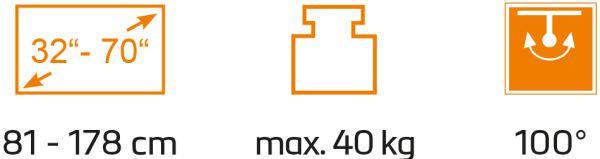 Actual product image myWall HP2BRA (Universal, 70", 40 kg)