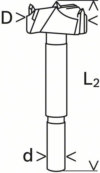 Image du produit Bosch Professional Zubehör Longueur totale de l'embout Forstner 18 mm (8 mm)