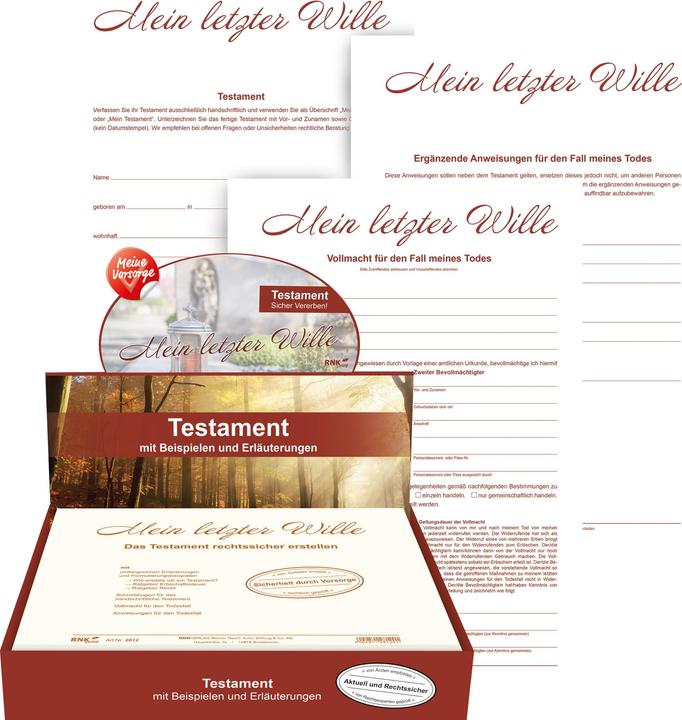 Produktbild Rnk Verlag Testament Formulare 2812 (10 x)