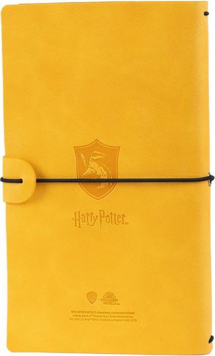 Image du produit - Carnet de voyage en cuir Poufsouffle 12x19,6 cm (Jaune) (Quadrillé, Couverture rigide)