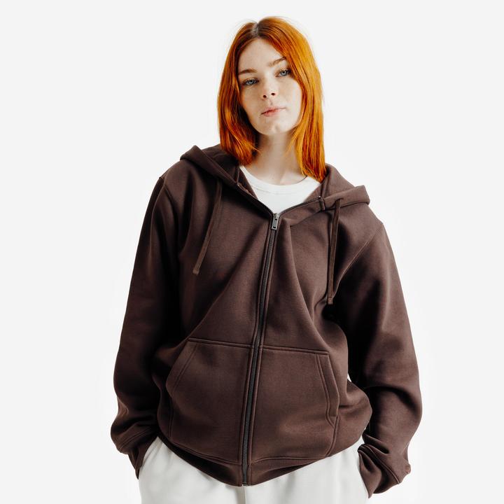 Image du produit Decathlon Sweat zippé mixte, Elementals, marron (S)