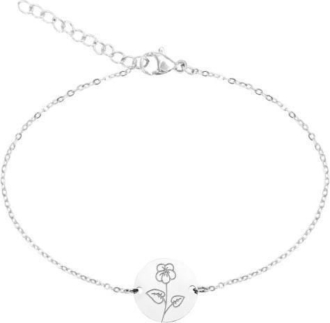 HCA Armband - "Your Flower" - Edelstahl - Veilchen (20 cm, Edelstahl)
