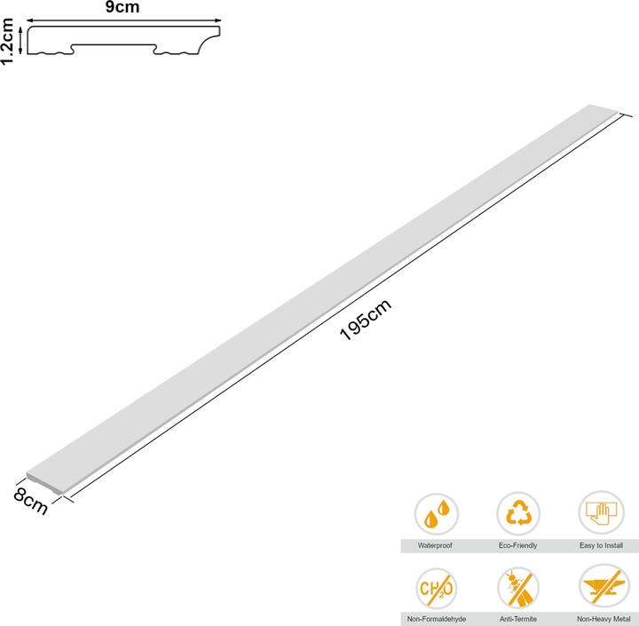 Produktbild Neu.Haus Sockelleisten Coevorden 16er Set 195x9 cm Weiss