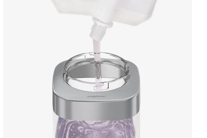 Actual product image Simplehuman Soap dispenser 444 ml, silver/transparent