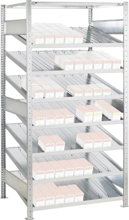 Actual product image Schulte Lagertechnik Kanban basic rack MULTIplus150 with separator and side guide