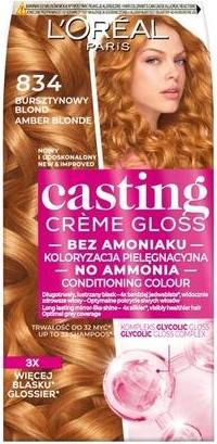 Actual product image L'Oréal Paris L'OREAL Casting Creme Gloss farba do włosów 834 Bursztynowy Blond (834 Amber Blonde)