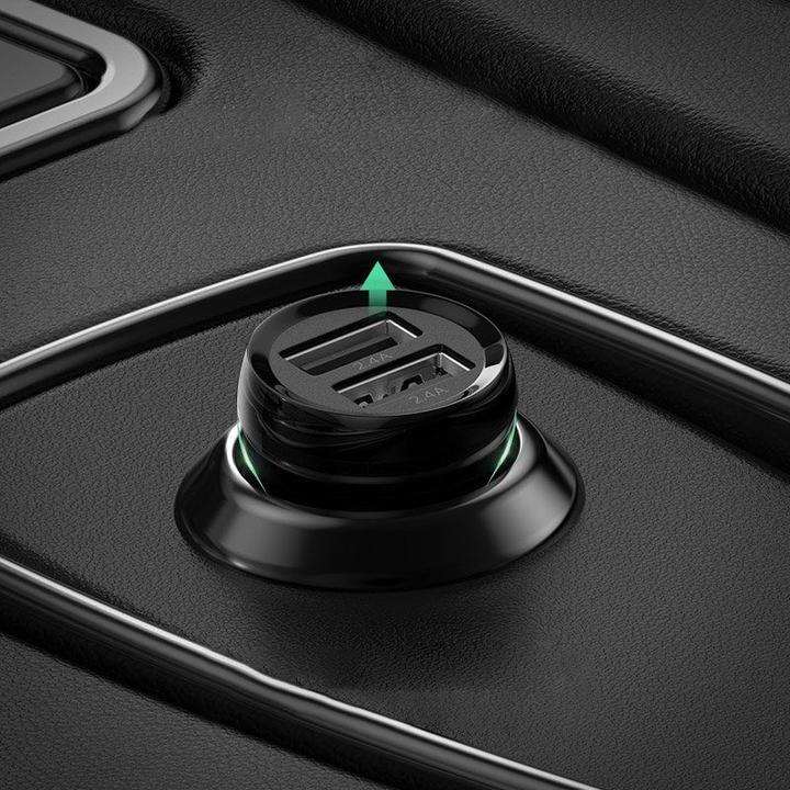 Actual product image Ugreen car charger ED018, 2x USB, 24W (black)