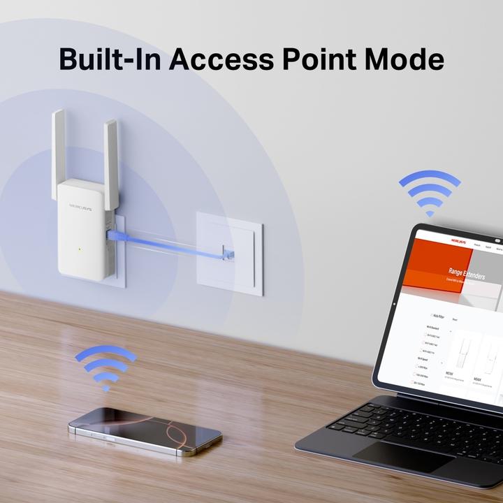 Produktbild TP-Link WL-Repeater ME80X AX3000 Wi-Fi Range Extender (2402 Mbit/s, 574 Mbit/s)