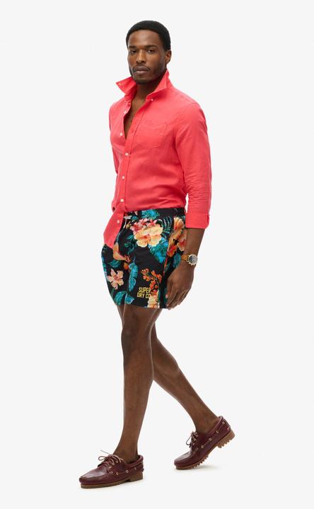 Produktbild Superdry 43cm lange Badeshorts mit Hawaii-Print (M)