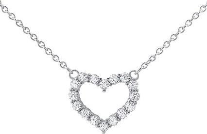 Silvego Silver heart necklace with zircons JJJN0685