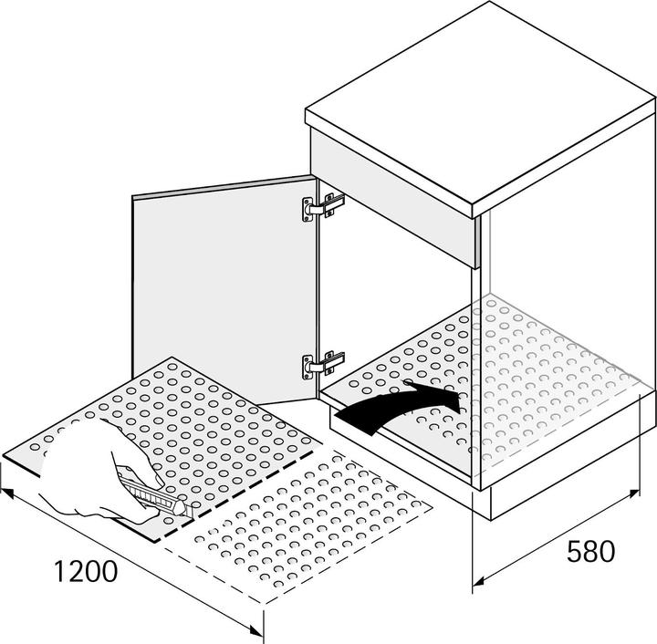 Actual product image Hettich Water protection mat aluminium-metallic 1200x580 mm (13 l)