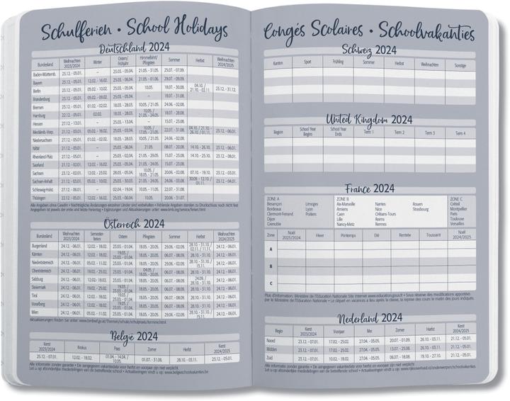 Nutritional values and ingredients Jolie Weekly calendar (A6, German)