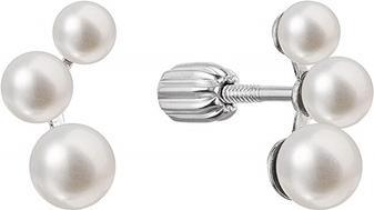 Image du produit Evolution Group - Silver stud earrings with real river pearls 21101.1B
