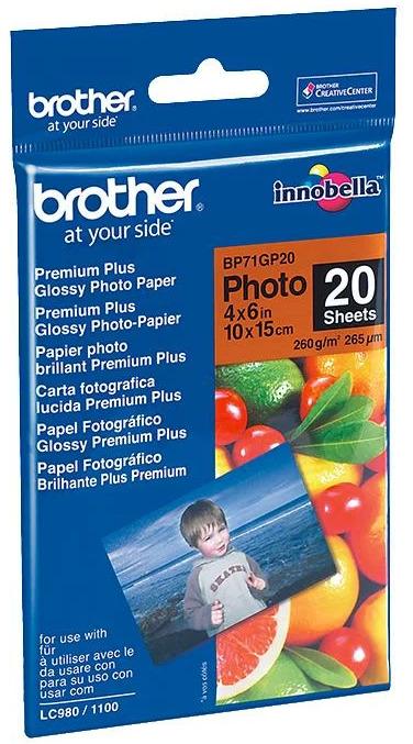 Brother Premium Plus Glossy BP-71GP20 (260 g/m², 10 x 15 cm, 20 x)