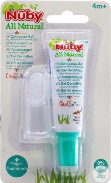 Nuby Nûby All Natural finger toothbrush with toothpaste gel 20g