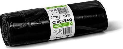 Multipack Müllbeutel mit Zugband Quick Bag OKS, recycletes LDPE, 110 Liter, Rolle à 10 Stk (10 x, 110 l)