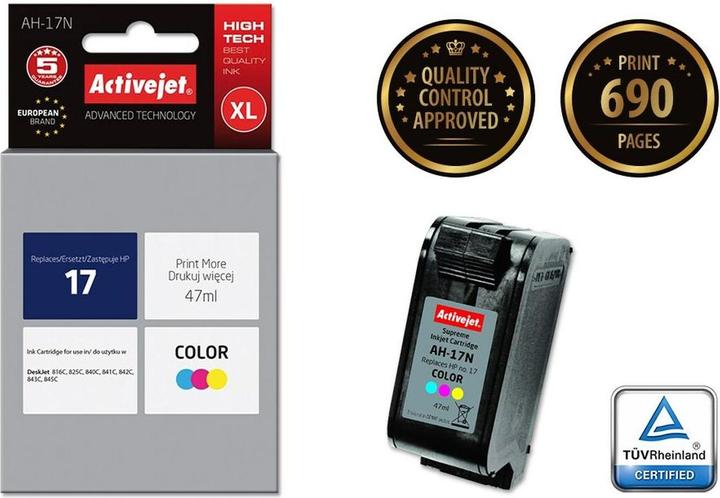 Actual product image Activejet AH-17N Print Cartridge (e) Compatible High (XL) Yield (M, C, Y)