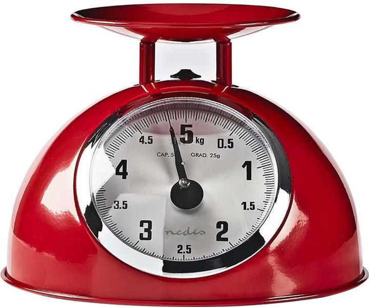 Produktbild Nedis Küchenwaage Retro Ana Logo Metall Rot, KASC110RD