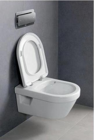 Actual product image Villeroy & Boch Architectura DirectFlush low-level WC, open splash rim, white, wall-mounted with coating.
