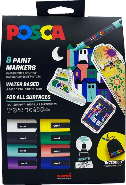 Produktbild Posca Filzstift (Mehrfarbig, 6 mm, 8 x)