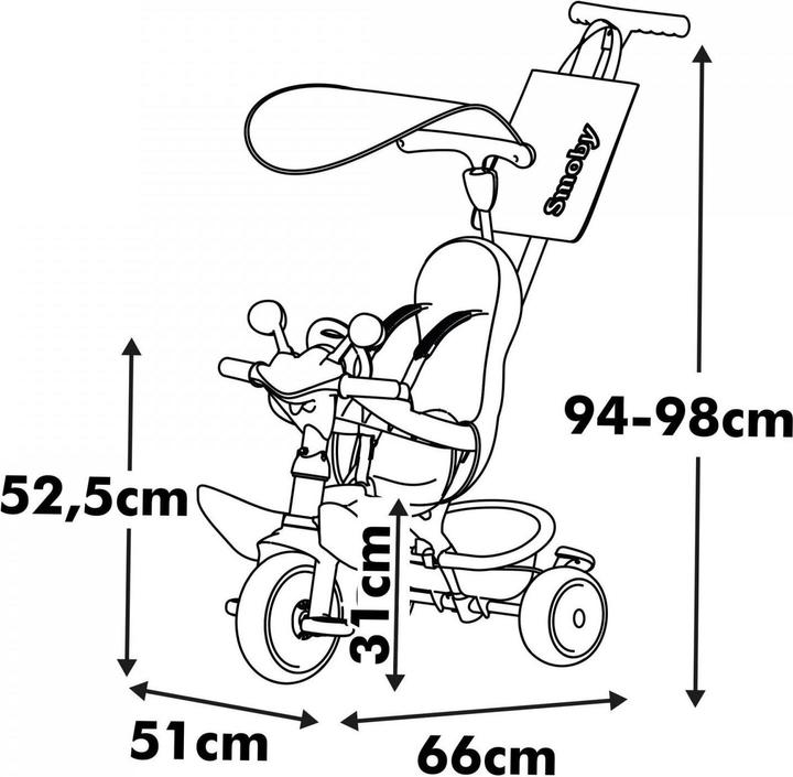 Produktbild Smoby Baby Driver Tricycle Grey