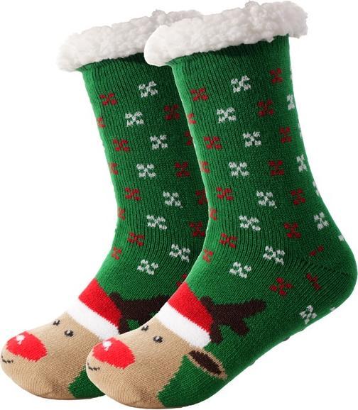 Image du produit Snazzy Santa Cozy chaussettes de Noël Rudolph Vert One Size de (Taille unique)