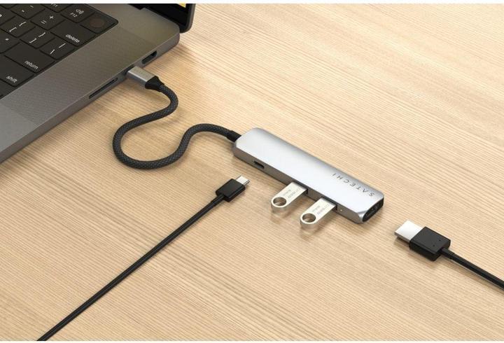 Immagine prodotto Satechi Hub multiplo Slim 4 argento (USB-C, 4 Porti)