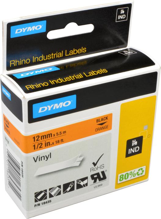 Produktbild Dymo 12mm Vinyl Schriftband (1.20 cm, Orange)