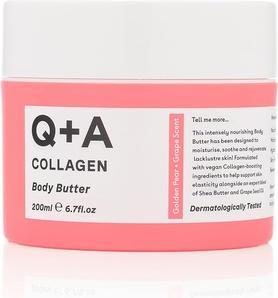 Q+A Collagen Body Butter Luxuriöse, feuchtigkeitsspendende Vegane Formel (Body Butter)