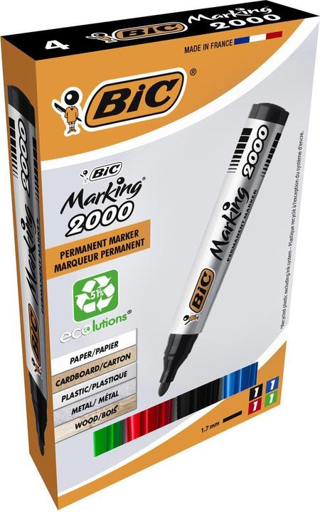 Produktbild Bic Marking 2000 ecolutions (Grün, Blau, Schwarz, Rot, 1.70 mm, 4 x)