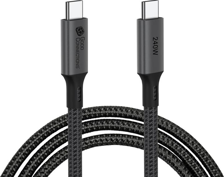 Produktbild Good Connections USB 4.0 Gen. 3x2 Kabel 40GBit/s 240W 8Ka60Hz USB-C Stecker an (0.50 m, USB 4.0, 240 W)