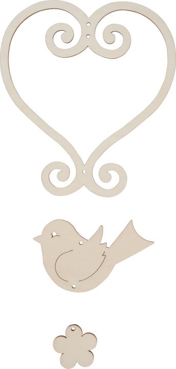 Image du produit VBS Appareil mobile en bois "Oiseau avec un coeur".