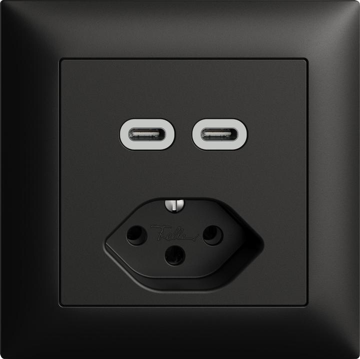 Image du produit Feller EDIZIOdue combinaison USB C+C + 1xT13 noir