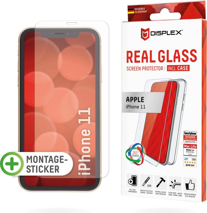 Actual product image Displex Real Glass, 2D Panzerglas + Handyhülle (1 Piece, Apple iPhone 11)