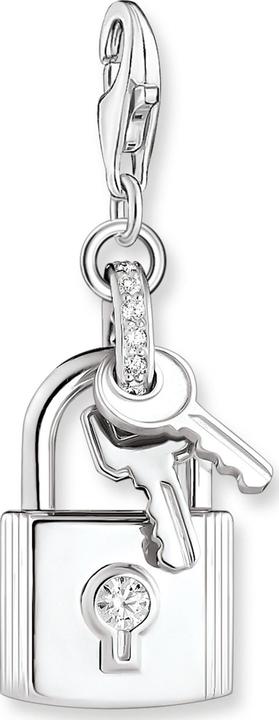Thomas Sabo Charm-Anhänger Schloss mit Schlüssel silber (925er Silber)