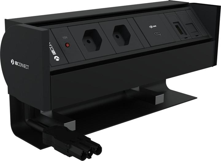 Produktbild IB Connect PRISMA Steckdoseneinh. sw 2x Typ 13 1x USB-C 60W 1x RJ45 1x HDMI (3 x, RJ45, USB-C, Typ 13, HDMI, 0.29 m)
