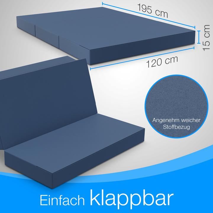 Actual product image Bestschlaf Klappmatratze, 3-teilige Faltmatratze, Reisebett, Gästematratze (120 x 195 cm, Foam core)