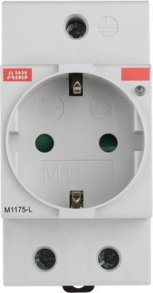 ABB German Schuko Din Rail Socket with light