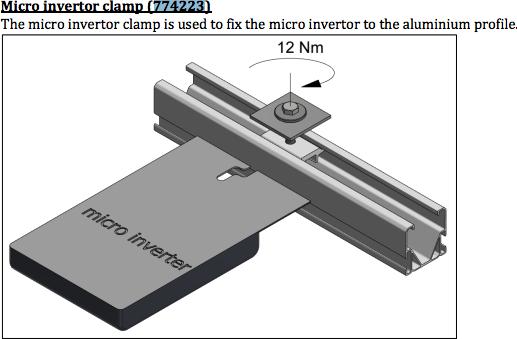 Actual product image Van der Valk Solar Systems 774223 Microinverter clamp - mounting for microinverters on Side++ profiles (Solar system mounting material)