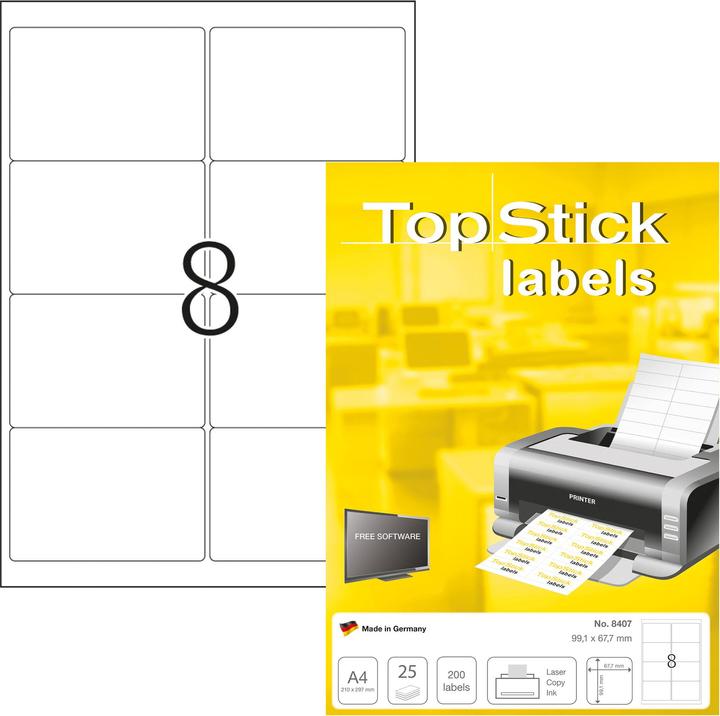 Produktbild TopStick Universal Etiketten A4