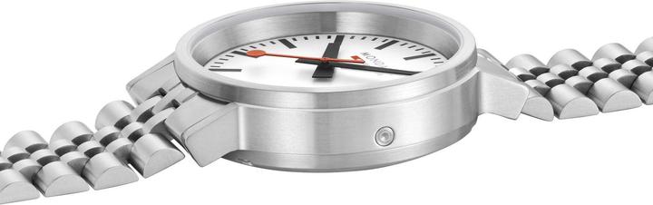 Actual product image Mondaine MST.4101B.SJ Stop2go Horloge - Station clock - Saffier glass - Staal - Zilver - 41 mm breed - (Swiss made, 41 mm)