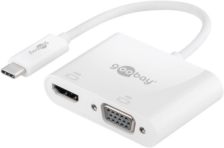 Produktbild Goobay USB-C™ Multiport-Adapter HDMI™+VGA, 1 Stk. im Polybeutel, Weiss (USB-C, 2 Ports)