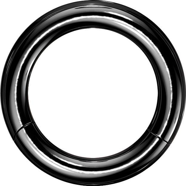 Image du produit Star Piercing Anneau segmenté noir avec couche de titane (Acier chirurgical 316L, sans laiton)