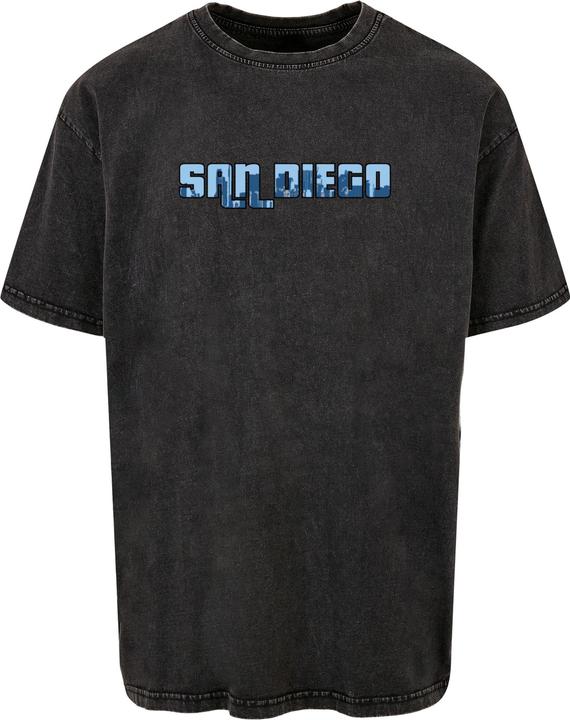 Actual product image Merchcode Grand San Diego Skyline Acid Washed Heavy Oversize Tee - 117855 (S)