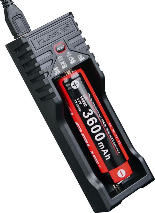 Actual product image Klarus K1-PRO battery charger with USB port (1 pcs., Battery + charger)