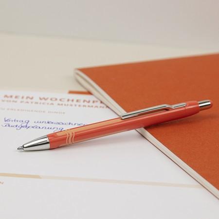 Produktbild Schneider 138606 Epsilon Druckkugelschreiber (Strichstärke XB, Schreibfarbe: blau, dokumentenechte M (Warmorange, 1 x)