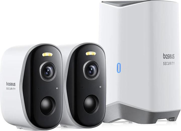 Productafbeelding Baseus N1 2K Buitencamera Set van 2 (Wit) (2560 x 1440 (WQHD))
