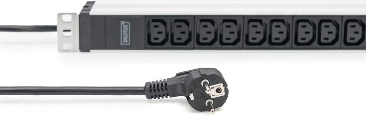 Produktbild Digitus 1U Aluminum PDU rackmountable 12xC13 16A 230VAC 50/60Hz Safety plug