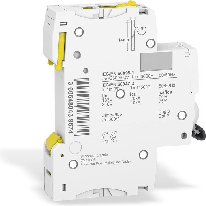 Productafbeelding Schneider Electric Acti9 iC60N MCB 1-polig 10A Curve B